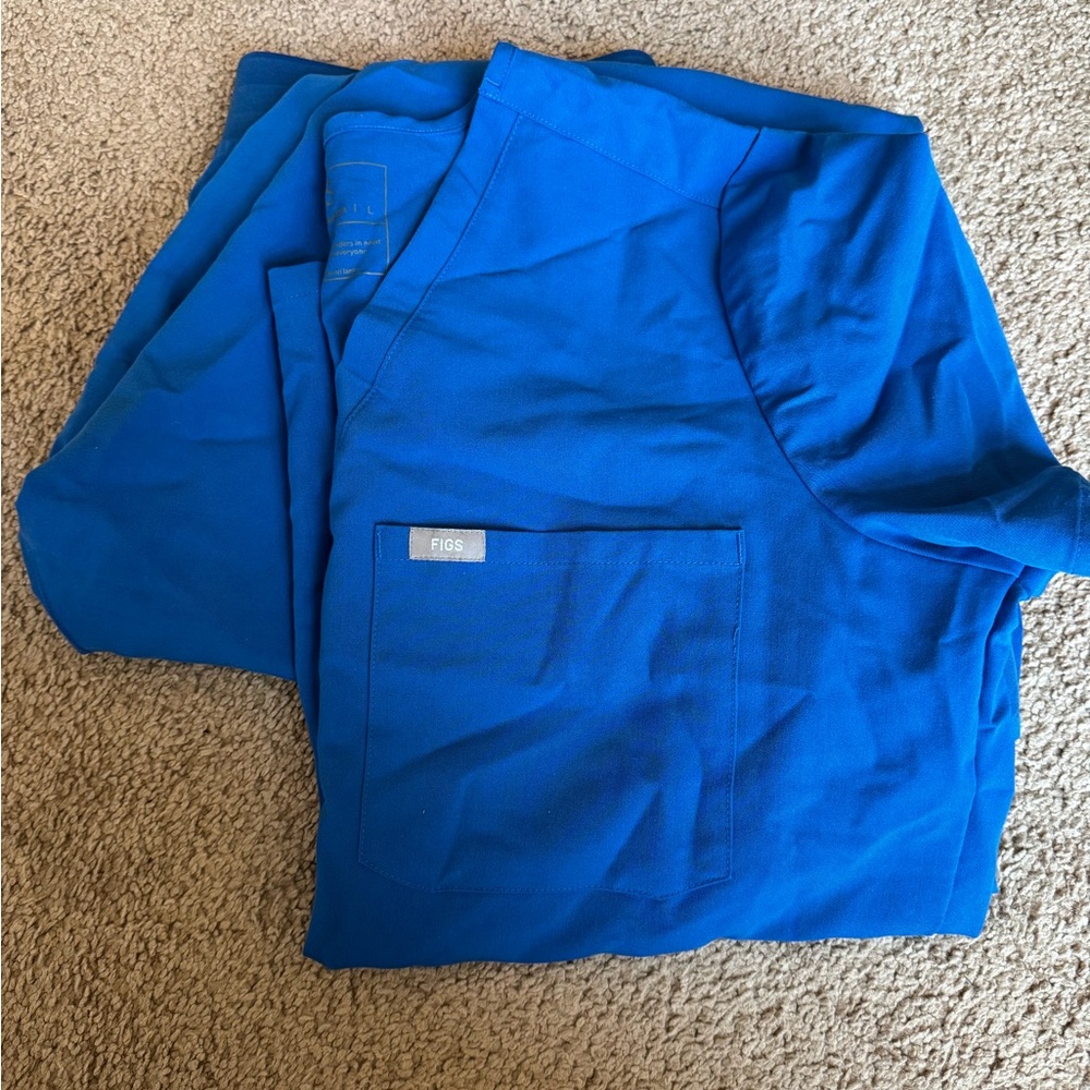 Figs Blue Scrub Top